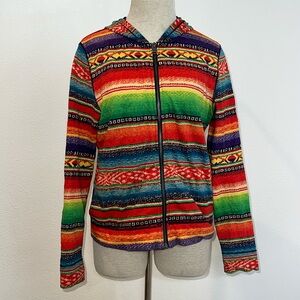 Lauren Ralph Lauren Colorful Southwest Aztec Hooded Zip Up
